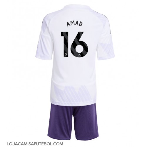 Camisa de Futebol Manchester United Amad Diallo #16 Equipamento Secundário Infantil 2025-26 Manga Curta (+ Calças curtas)